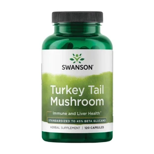 Траметес разноцветный, Turkey Tail Mushroom, Swanson, 120 капсул