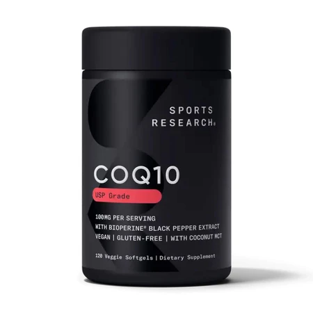 Коэнзим Q10 с биоперином, CoQ10, Sports Research, 100 мг, 120 вегетарианских гелевых капсул: цены и характеристики