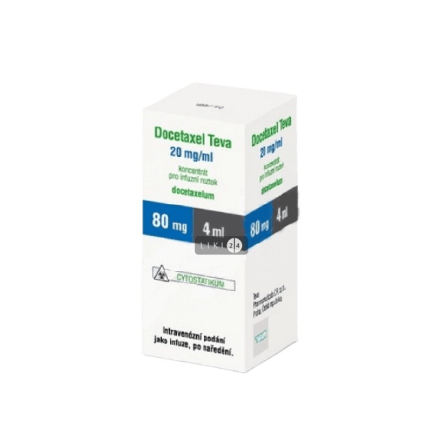 Доцетаксел-тева конц. д/р-ра д/инф. 20 мг/мл фл. 4 мл: цены и характеристики