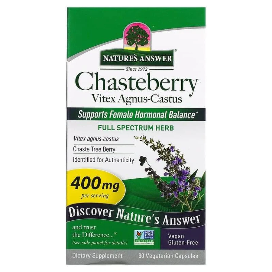 Вітекс священний, Chasteberry, Nature's Answer, 400 мг, 90 вегетаріанських капсул: ціни та характеристики