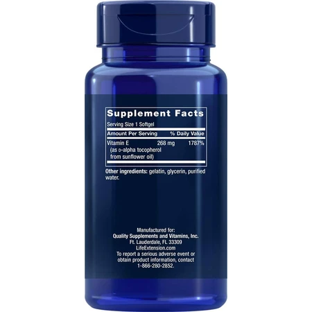 Вітамін Е натуральний, Vitamin E, Life Extension, 400 МО, 90 капсул: ціни та характеристики