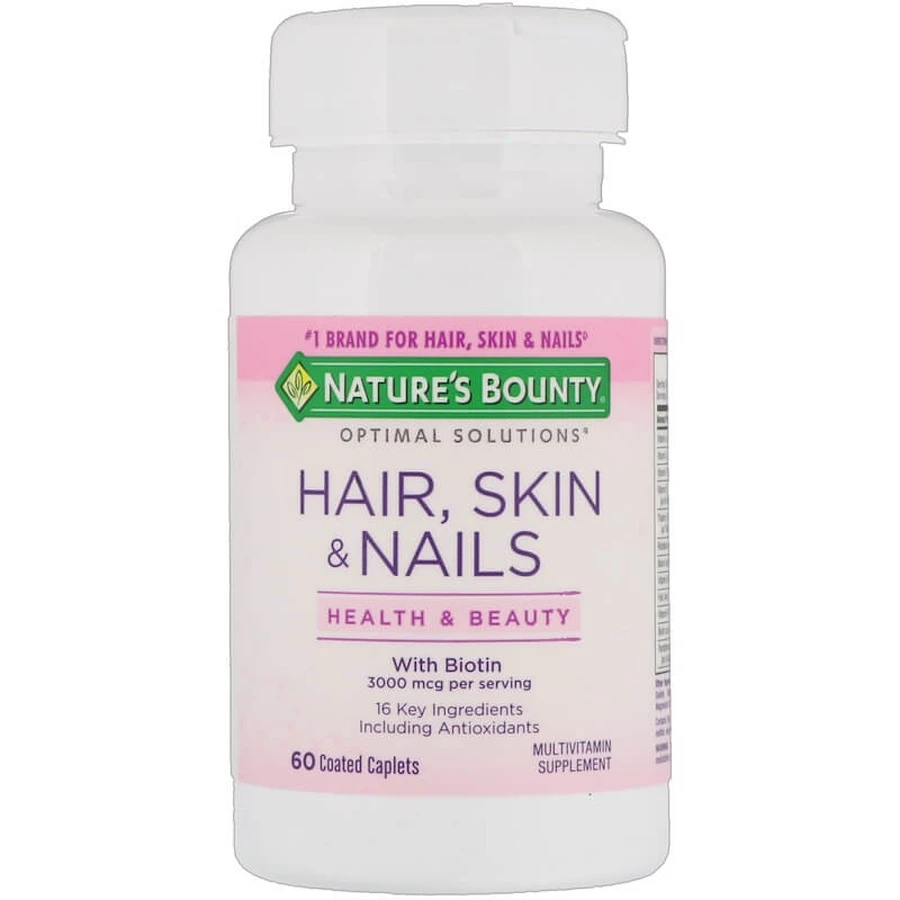 Комплекс для волос, кожи и ногтей Nature's Bounty Hair, Skin & Nails, 60 каплет: цены и характеристики