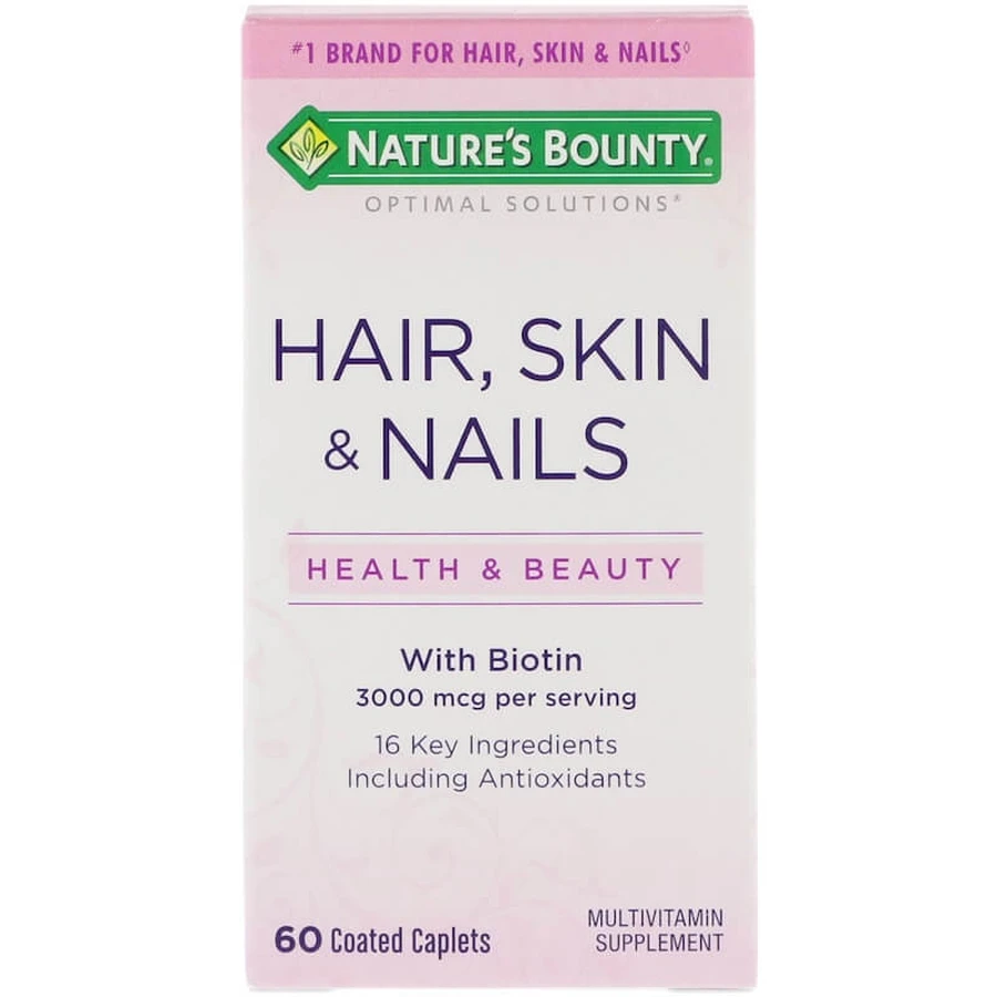 Комплекс для волос, кожи и ногтей Nature's Bounty Hair, Skin & Nails, 60 каплет: цены и характеристики