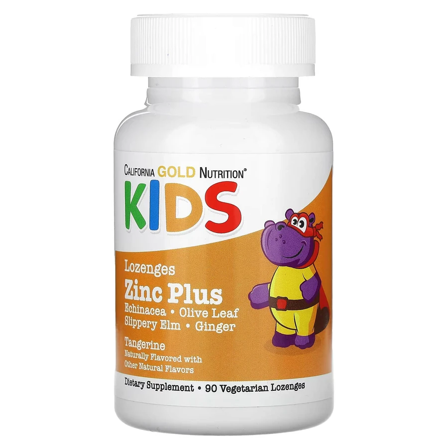 Цинк для детей, Kids Zinc Plus Tangerine, мандарин, 90 вегетарианских таблеток: цены и характеристики