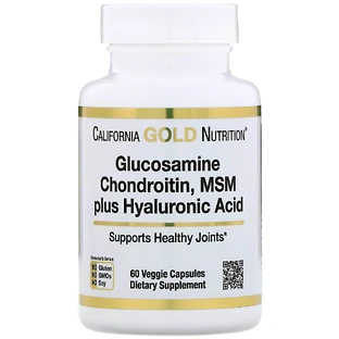 Glucosamine, Chondroitin, MSM plus Hyaluronic Acid, California Gold Nutrition, 60 капсул