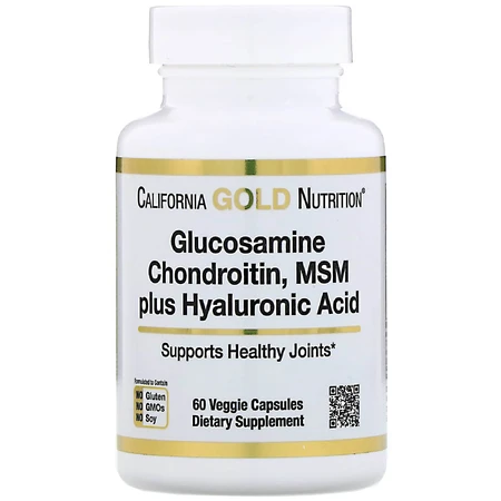 Glucosamine, Chondroitin, MSM plus Hyaluronic Acid, California Gold Nutrition, 60 капсул: цены и характеристики