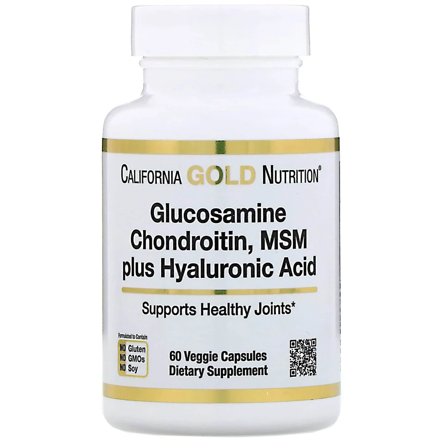 Glucosamine, Chondroitin, MSM plus Hyaluronic Acid, California Gold Nutrition, 60 капсул: цены и характеристики