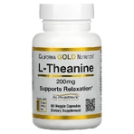 L-теанин, L-Theanine Supports Relaxation 200 мг, California Gold Nutrition, 60 капсул: цены и характеристики