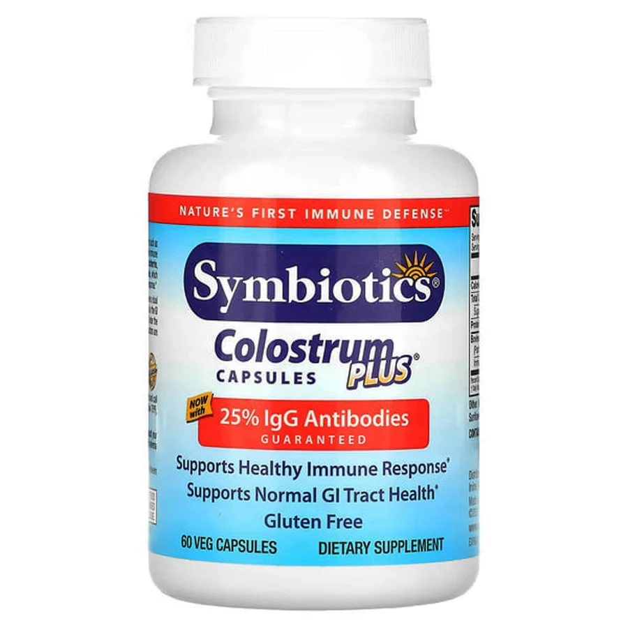Колострум, Colostrum Plus, Symbiotics, 60 вегетаріанських капсул: ціни та характеристики