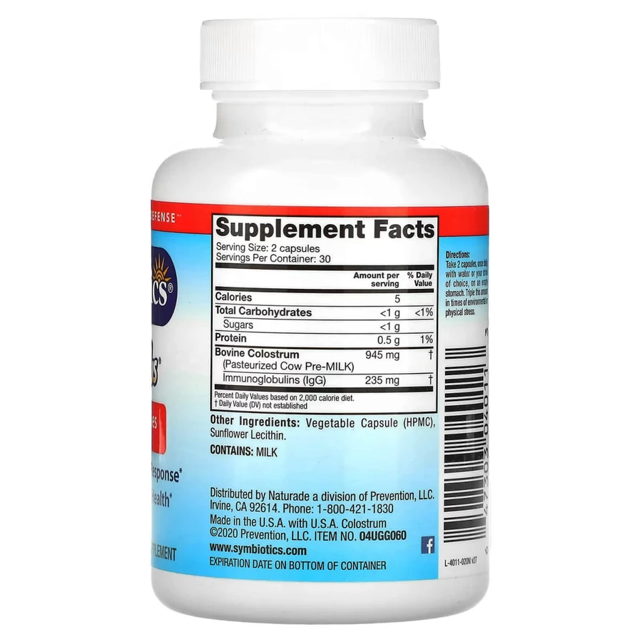 Колострум, Colostrum Plus, Symbiotics, 60 вегетаріанських капсул: ціни та характеристики