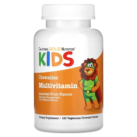 California Gold Nutrition, жувальні мультивітаміни для дітей, фруктове асорті, 180 вегетаріанських таблеток: ціни та характеристики