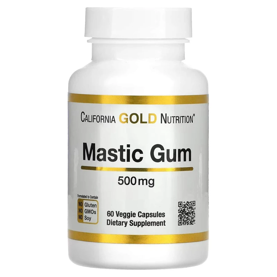 Мастикова смола, Mastic Gum, California Gold Nutrition, 500 мг, 60 капсул: ціни та характеристики