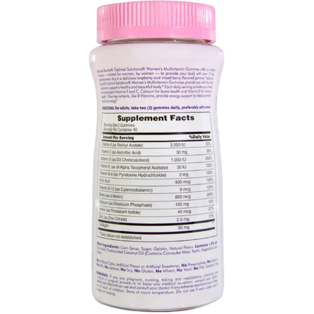 Мультивітаміни для жінок, Women's Multivitamin, Nature's Bounty, малина, 80 жувальних цукерок: ціни та характеристики