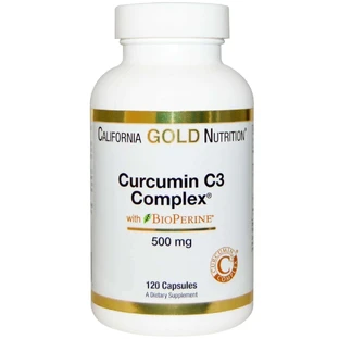 California Gold Nutrition, Куркумін, Curcumin C3 Complex з екстрактом BioPerine, 500 мг, 120 капсул