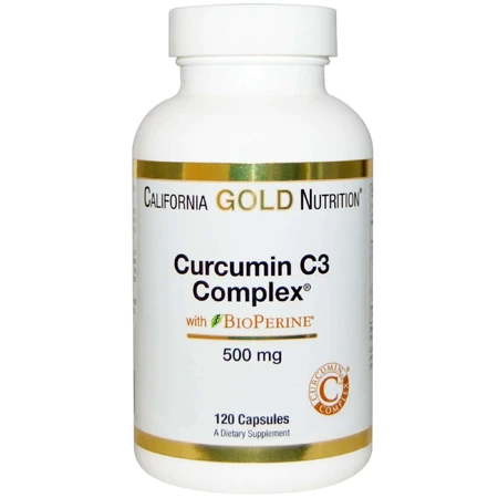 California Gold Nutrition, Куркумін, Curcumin C3 Complex з екстрактом BioPerine, 500 мг, 120 капсул: ціни та характеристики