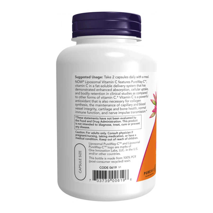 Вітамін С, Liposomal Vitamin C, NOW Foods, ліпосомальний, 120 рослинних капсул: ціни та характеристики