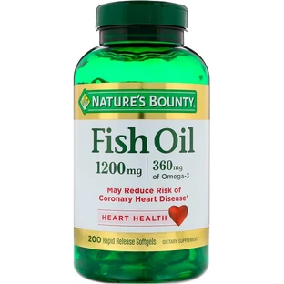 Риб'ячий жир, Fish Oil, Nature's Bounty, 1,200 мг, 200 капсул швидкого вивільнення