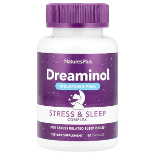 Комплекс для снятия стресса, без мелатонина, Stress & Sleep Complex, Melatonin Free, Natures Plus, 60 капсул