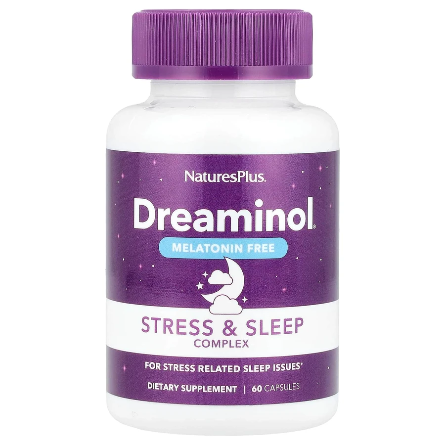 Комплекс для снятия стресса, без мелатонина, Stress & Sleep Complex, Melatonin Free, Natures Plus, 60 капсул: цены и характеристики