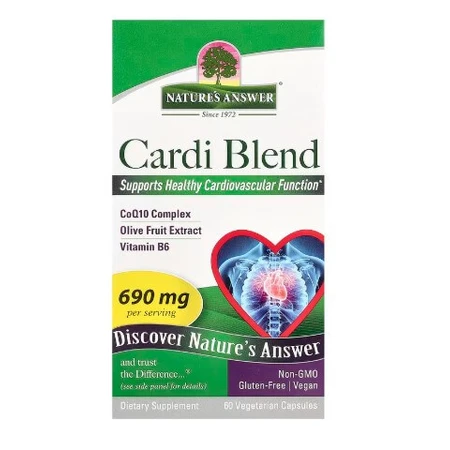 Кардио-комплекс, поддержка сердечно-сосудистой системы, Cardi Blend, Nature's Answer, 60 вегетарианских капсул: цены и характеристики