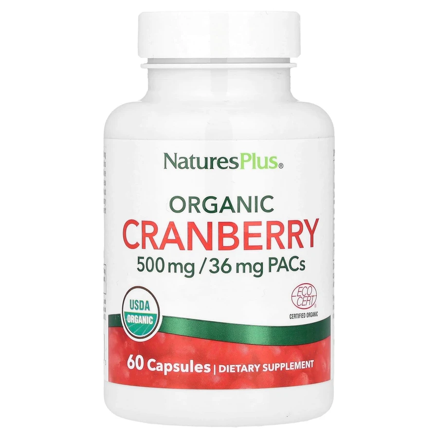 Журавлина органічна, 500 мг, Organic Cranberry, Natures Plus, 60 капсул: ціни та характеристики