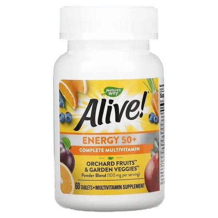Витамины после 50, Energy 50+, Multivitamin-Multimineral, Nature's Way, Alive! 60 таблеток: цены и характеристики