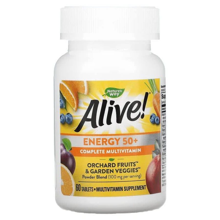 Витамины после 50, Energy 50+, Multivitamin-Multimineral, Nature's Way, Alive! 60 таблеток: цены и характеристики