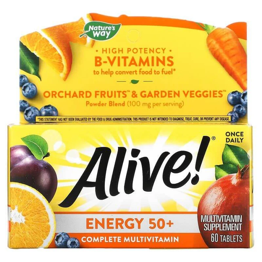 Витамины после 50, Energy 50+, Multivitamin-Multimineral, Nature's Way, Alive! 60 таблеток: цены и характеристики