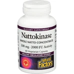 Наттокіназа, Nattokinase, Natural Factors, 100 мг, 60 вегетаріанських капсул: ціни та характеристики