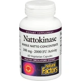 Наттокиназа, Nattokinase, Natural Factors, 100 мг, 60 вегетарианских капсул