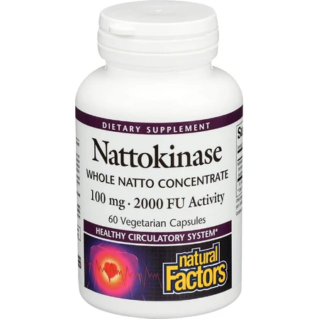 Наттокіназа, Nattokinase, Natural Factors, 100 мг, 60 вегетаріанських капсул: ціни та характеристики
