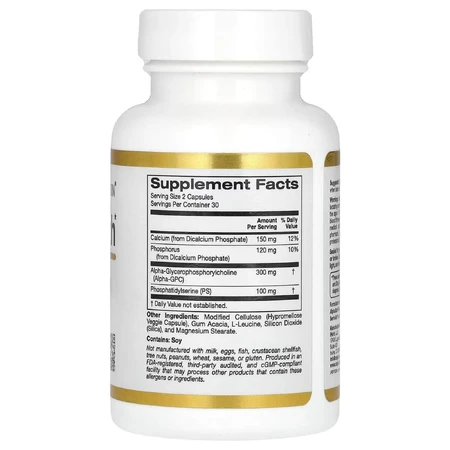 Здоров'я мозку, Brain Health, California Gold Nutrition, 60 веганських капсул: ціни та характеристики