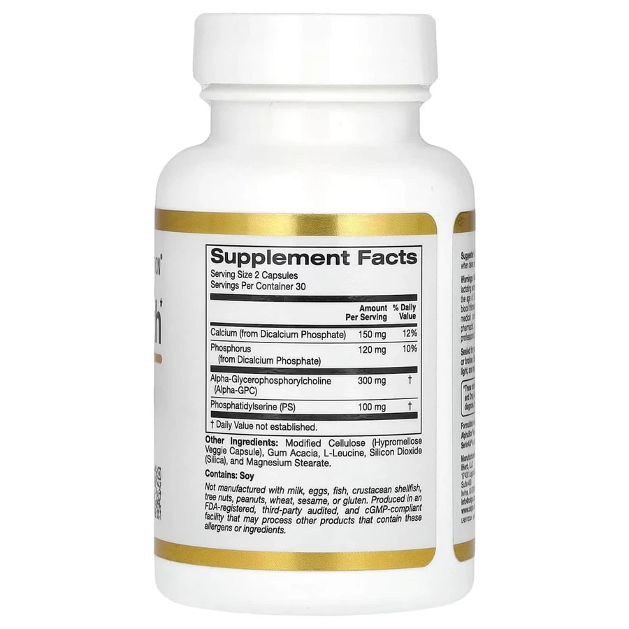 Здоров'я мозку, Brain Health, California Gold Nutrition, 60 веганських капсул: ціни та характеристики
