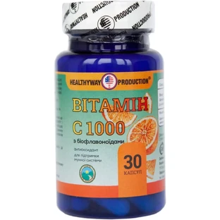 Витамин C Healthyway Production 1000 мг с биофлавоноидами 30 капсул