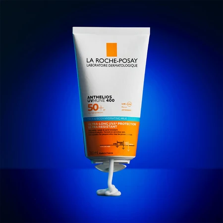 Сонцезахисне молочко La Roche-Posay Anthelios UVA 400 SPF50+ водостійке зволожувальне для шкіри обличчя та тіла,150 мл: ціни та характеристики