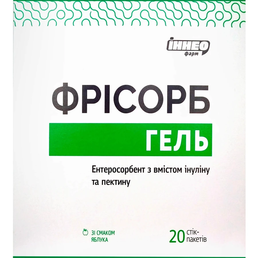 Фрисорб гель энтеросорбент со вкусом яблока в стик-пакетах по 23 г №20: цены и характеристики