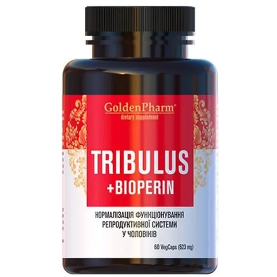 Трібулус + Біоперин Golden Pharm капсули №60: ціни та характеристики