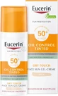 Сонцезахисний гель-крем для обличчя Eucerin Oil Control з тонуючим ефектом для комбінованої та проблемної шкіри з SPF 50+ Світлий 50 мл 