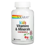 Витамины и минералы Solaray Children's Chewable Vitamins and Minerals для детей, 120 жевательных конфет