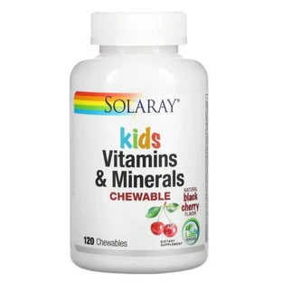 Витамины и минералы Solaray Children's Chewable Vitamins and Minerals для детей, 120 жевательных конфет