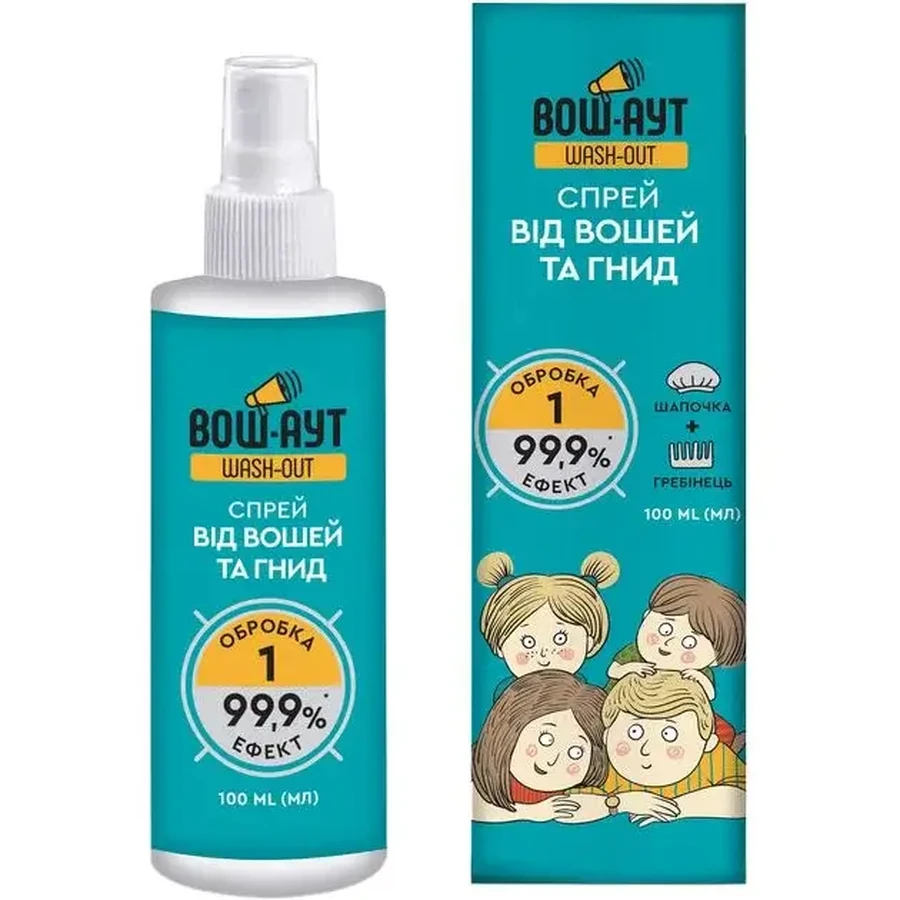 Спрей Wash-Out проти вошей та гнид 100 мл: ціни та характеристики