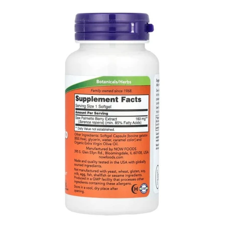 Со Пальметто, Saw Palmetto, Now Foods, екстракт, 160 мг, 120 капсул: ціни та характеристики