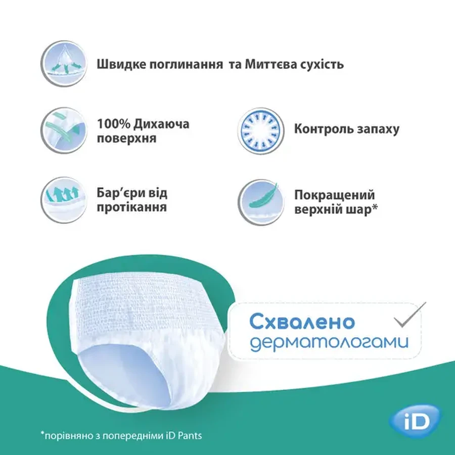Підгузки-трусики для дорослих iD Diapers-Pants for adults D Plus, розмір L, №30 : ціни та характеристики