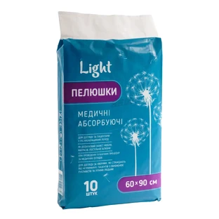 Пелюшки Light одноразові поглинаючі, 60 см х 90 см №10