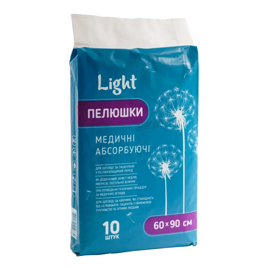 Пелюшки Light одноразові поглинаючі, 60 см х 90 см №10: ціни та характеристики