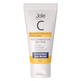 Jole Antioxidant Fluid SPF UVB 30 UVA легкий сонцезахисний крем з вітаміном С, ніацинамідом та коензимами Q10, 50 мл