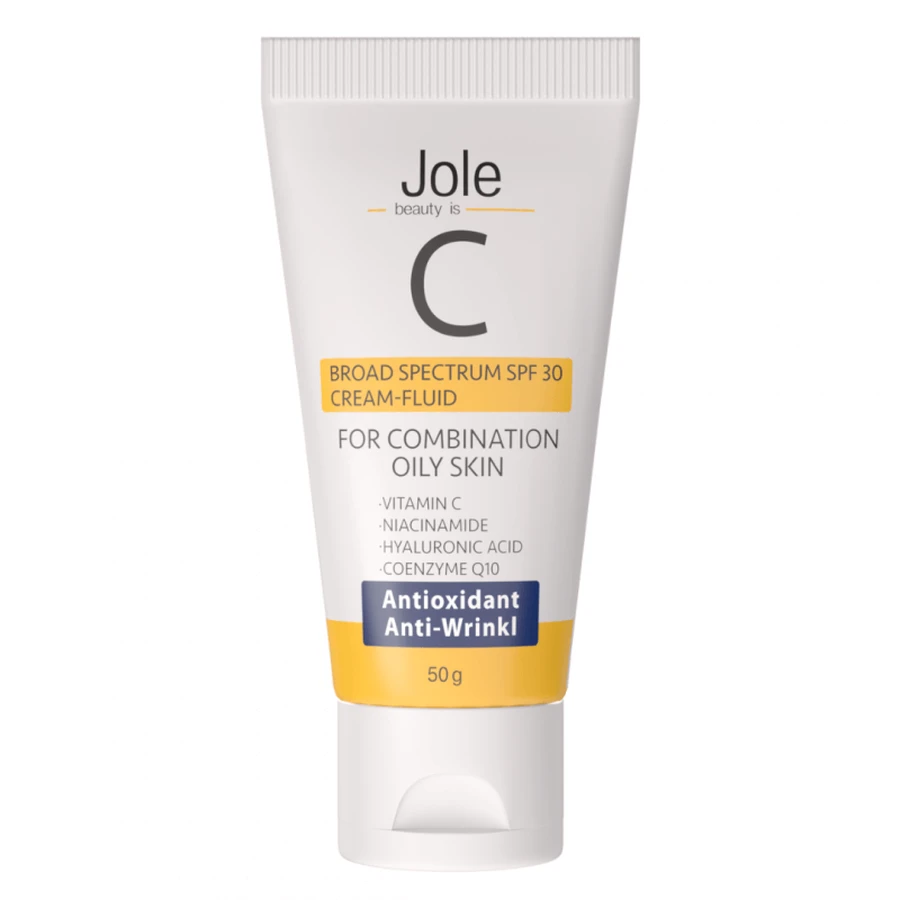Jole Antioxidant Fluid SPF UVB 30 UVA легкий сонцезахисний крем з вітаміном С, ніацинамідом та коензимами Q10, 50 мл: ціни та характеристики