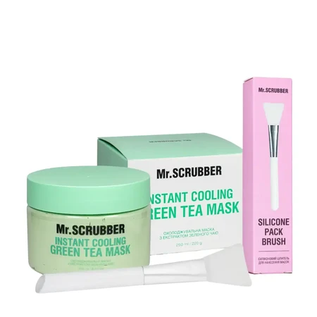 Маска для лица MR.Scrubber Instant Cooling Green Tea Mask Охлаждающая с экстрактом зеленого чая + силиконовый шпатель, 250 мл: цены и характеристики
