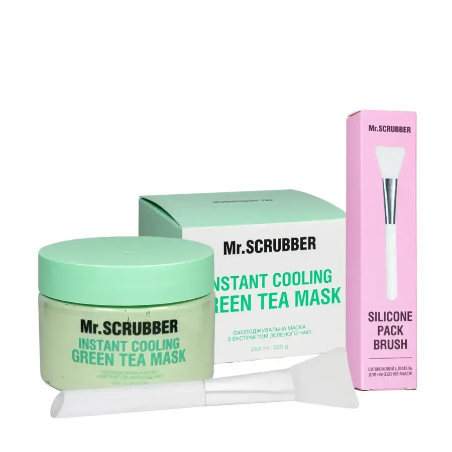 Маска для лица MR.Scrubber Instant Cooling Green Tea Mask Охлаждающая с экстрактом зеленого чая + силиконовый шпатель, 250 мл: цены и характеристики