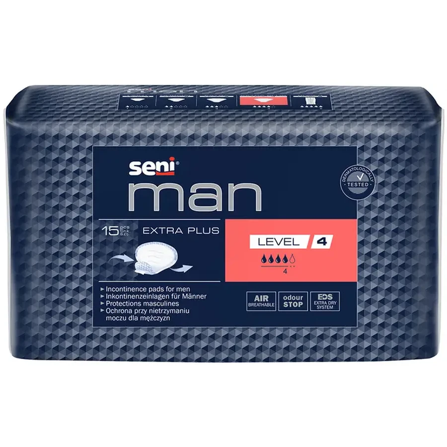 Прокладки урологічні Seni Man Extra Plus Level 4, 15 шт : ціни та характеристики